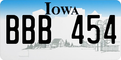 IA license plate BBB454