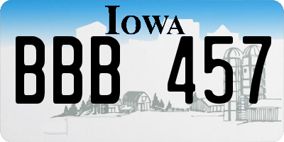 IA license plate BBB457