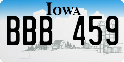 IA license plate BBB459
