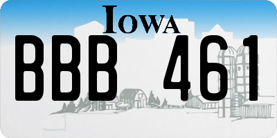 IA license plate BBB461