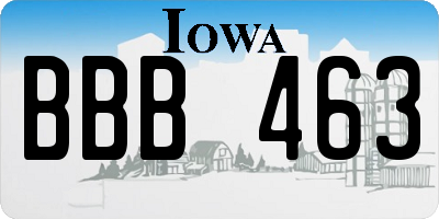 IA license plate BBB463
