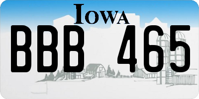 IA license plate BBB465
