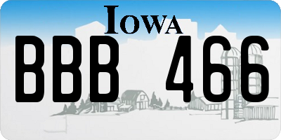 IA license plate BBB466