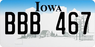 IA license plate BBB467