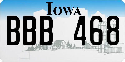 IA license plate BBB468
