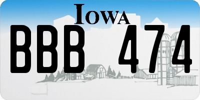 IA license plate BBB474