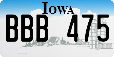 IA license plate BBB475
