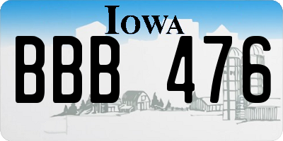 IA license plate BBB476