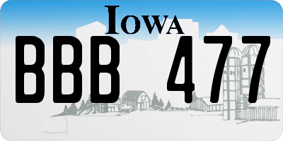 IA license plate BBB477
