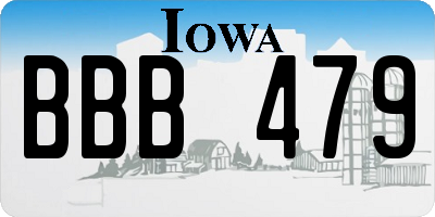 IA license plate BBB479