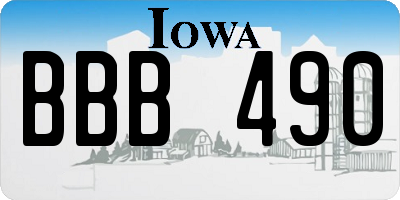 IA license plate BBB490