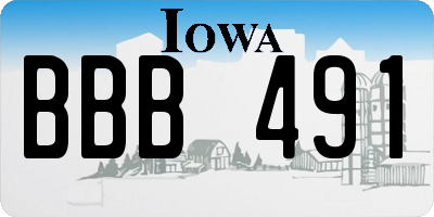 IA license plate BBB491