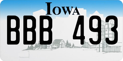 IA license plate BBB493