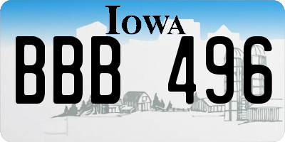 IA license plate BBB496