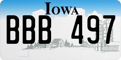 IA license plate BBB497
