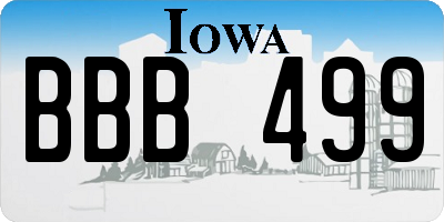 IA license plate BBB499
