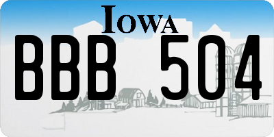 IA license plate BBB504