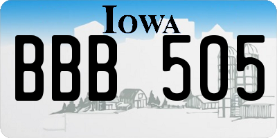IA license plate BBB505