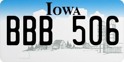 IA license plate BBB506