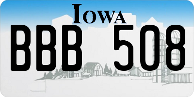 IA license plate BBB508
