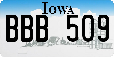 IA license plate BBB509