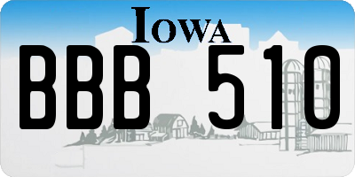 IA license plate BBB510