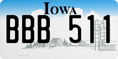 IA license plate BBB511
