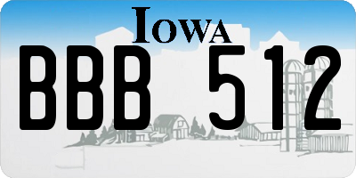 IA license plate BBB512