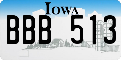 IA license plate BBB513
