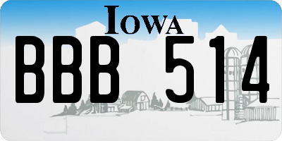 IA license plate BBB514