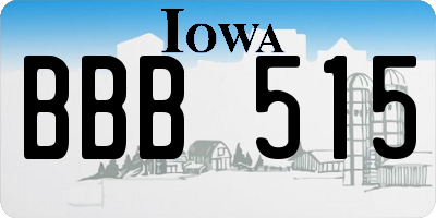 IA license plate BBB515