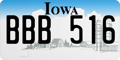 IA license plate BBB516