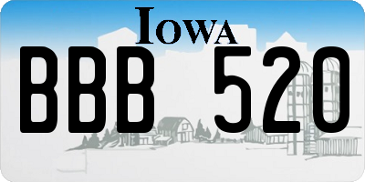 IA license plate BBB520