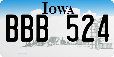 IA license plate BBB524