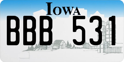 IA license plate BBB531