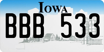 IA license plate BBB533