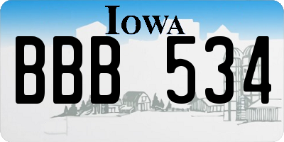 IA license plate BBB534