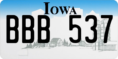 IA license plate BBB537