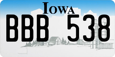 IA license plate BBB538