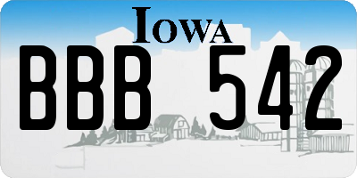 IA license plate BBB542