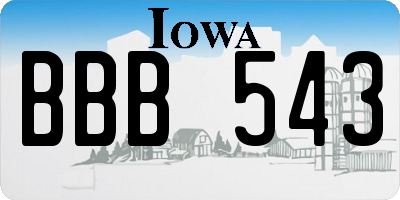 IA license plate BBB543
