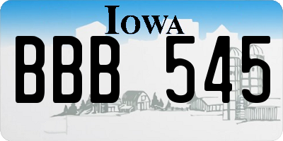 IA license plate BBB545