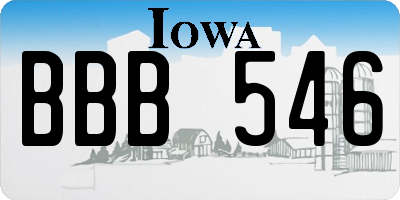 IA license plate BBB546