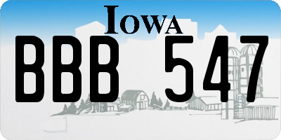 IA license plate BBB547
