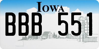 IA license plate BBB551