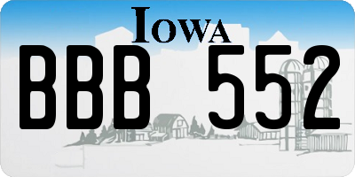 IA license plate BBB552
