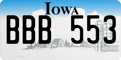IA license plate BBB553