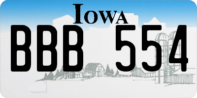IA license plate BBB554