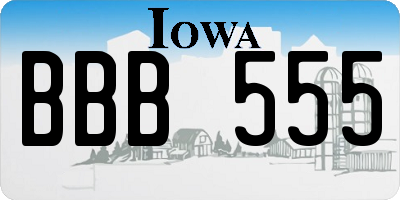 IA license plate BBB555