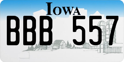 IA license plate BBB557